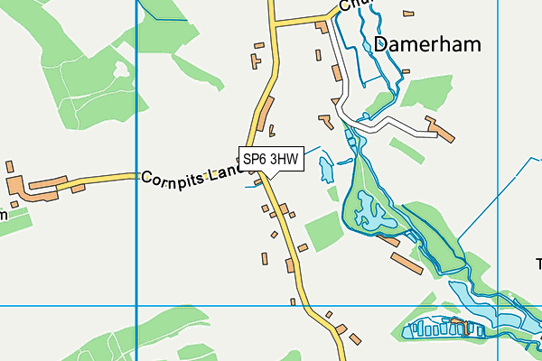 SP6 3HW map - OS VectorMap District (Ordnance Survey)