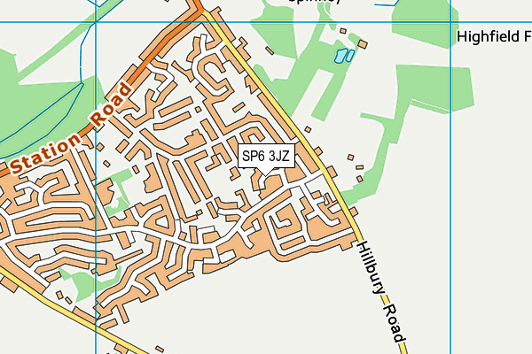 SP6 3JZ map - OS VectorMap District (Ordnance Survey)