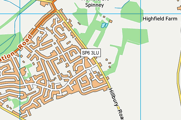 SP6 3LU map - OS VectorMap District (Ordnance Survey)