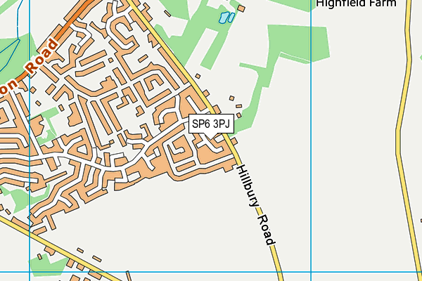 SP6 3PJ map - OS VectorMap District (Ordnance Survey)
