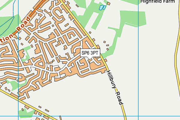 SP6 3PT map - OS VectorMap District (Ordnance Survey)