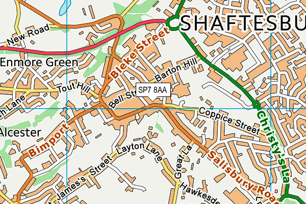 SP7 8AA map - OS VectorMap District (Ordnance Survey)