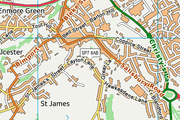 SP7 8AB map - OS VectorMap District (Ordnance Survey)