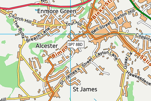 SP7 8BD map - OS VectorMap District (Ordnance Survey)