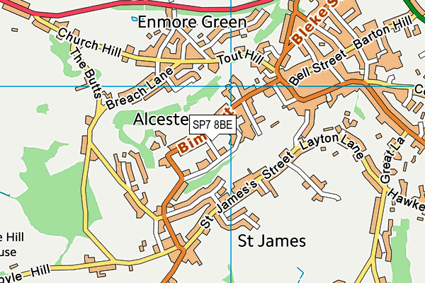 SP7 8BE map - OS VectorMap District (Ordnance Survey)