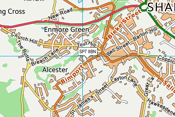 SP7 8BN map - OS VectorMap District (Ordnance Survey)