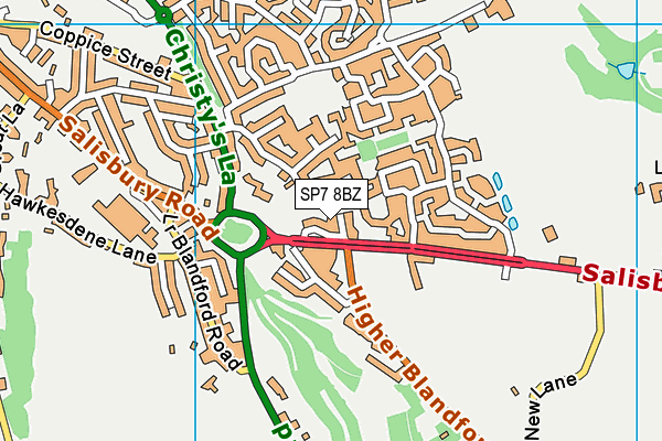 SP7 8BZ map - OS VectorMap District (Ordnance Survey)