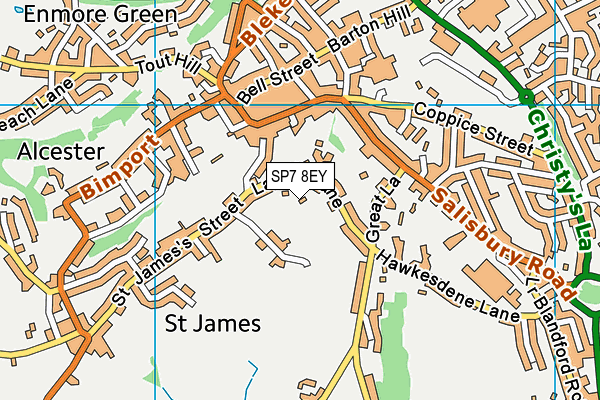 SP7 8EY map - OS VectorMap District (Ordnance Survey)