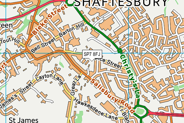 SP7 8FJ map - OS VectorMap District (Ordnance Survey)