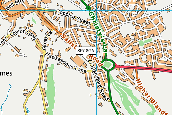 SP7 8GA map - OS VectorMap District (Ordnance Survey)