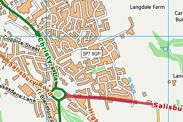 SP7 8GP map - OS VectorMap District (Ordnance Survey)