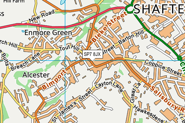 SP7 8JX map - OS VectorMap District (Ordnance Survey)