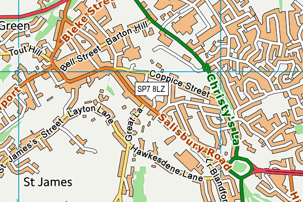 SP7 8LZ map - OS VectorMap District (Ordnance Survey)