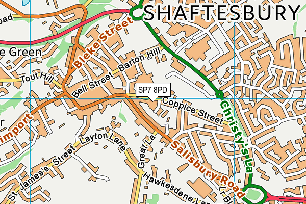 Shaftesbury Football Club map (SP7 8PD) - OS VectorMap District (Ordnance Survey)