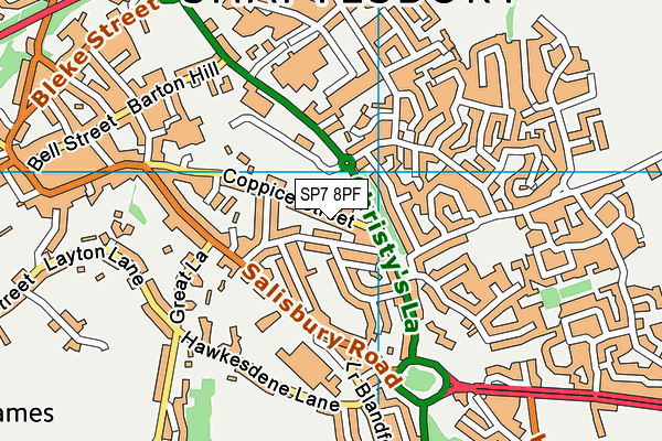 SP7 8PF map - OS VectorMap District (Ordnance Survey)