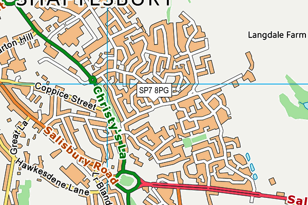 SP7 8PG map - OS VectorMap District (Ordnance Survey)