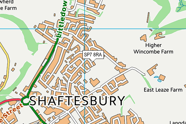 SP7 8RA map - OS VectorMap District (Ordnance Survey)