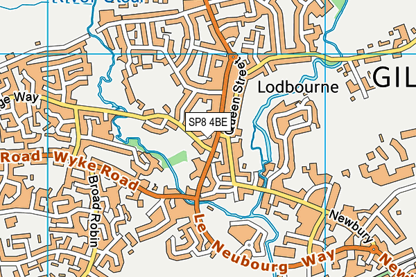 SP8 4BE map - OS VectorMap District (Ordnance Survey)