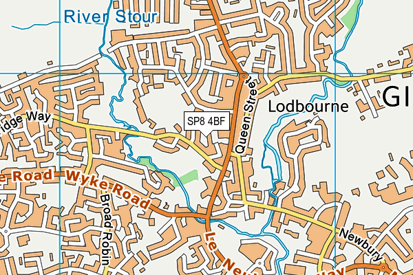 SP8 4BF map - OS VectorMap District (Ordnance Survey)