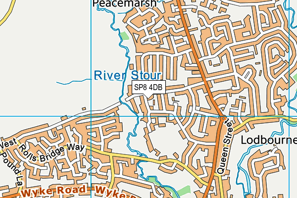 SP8 4DB map - OS VectorMap District (Ordnance Survey)