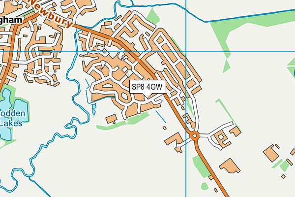 SP8 4GW map - OS VectorMap District (Ordnance Survey)