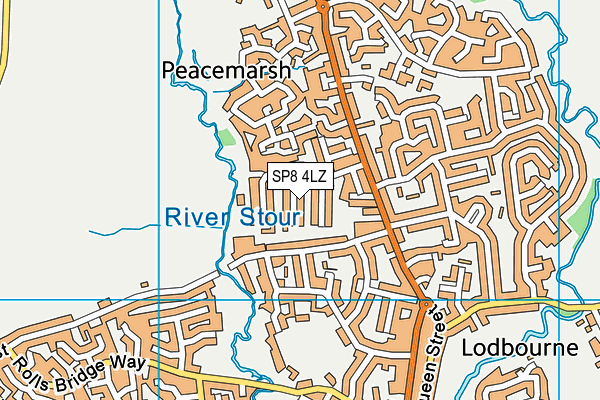 SP8 4LZ map - OS VectorMap District (Ordnance Survey)