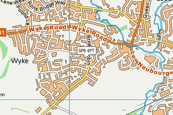 SP8 4PT map - OS VectorMap District (Ordnance Survey)