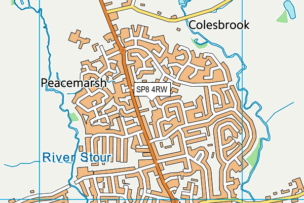 SP8 4RW map - OS VectorMap District (Ordnance Survey)