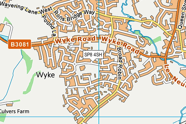 Wyke Primary School map (SP8 4SH) - OS VectorMap District (Ordnance Survey)