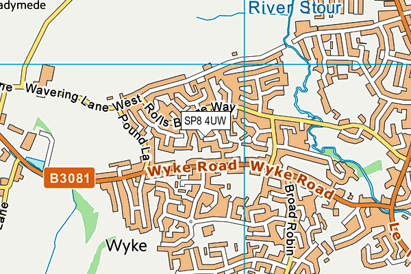 SP8 4UW map - OS VectorMap District (Ordnance Survey)