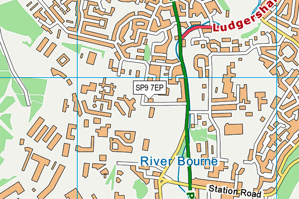 SP9 7EP map - OS VectorMap District (Ordnance Survey)