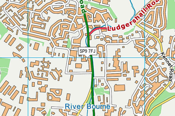 SP9 7FJ map - OS VectorMap District (Ordnance Survey)