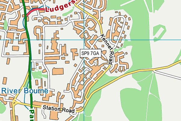 SP9 7GA map - OS VectorMap District (Ordnance Survey)