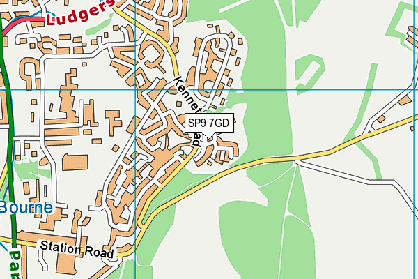 SP9 7GD map - OS VectorMap District (Ordnance Survey)