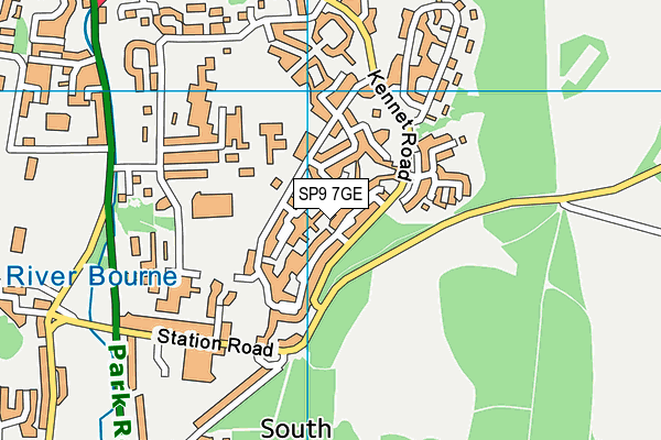 SP9 7GE map - OS VectorMap District (Ordnance Survey)