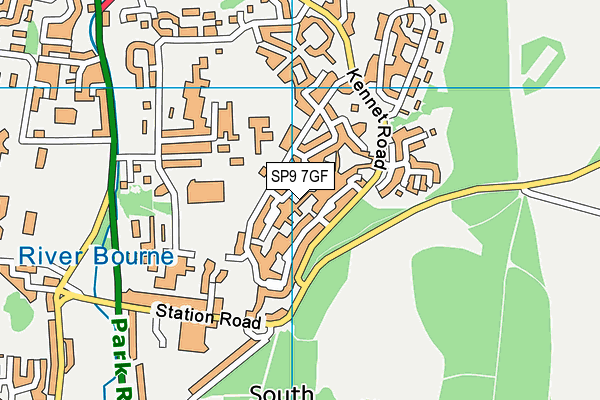 SP9 7GF map - OS VectorMap District (Ordnance Survey)