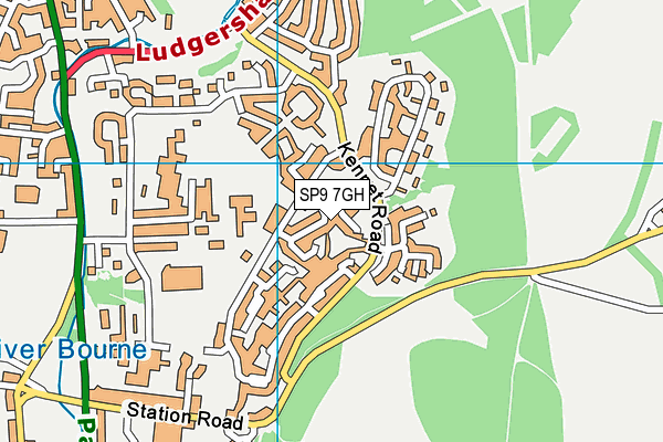 SP9 7GH map - OS VectorMap District (Ordnance Survey)