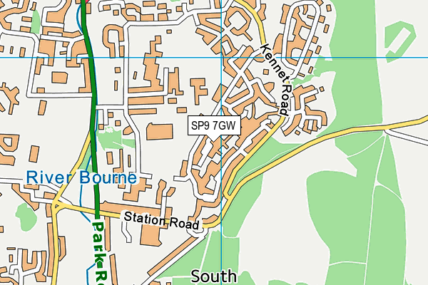 SP9 7GW map - OS VectorMap District (Ordnance Survey)