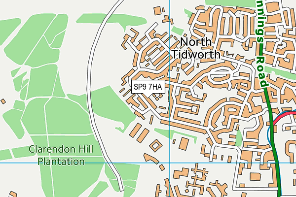 SP9 7HA map - OS VectorMap District (Ordnance Survey)