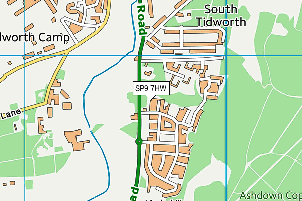 SP9 7HW map - OS VectorMap District (Ordnance Survey)