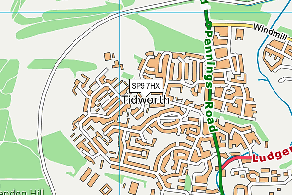 SP9 7HX map - OS VectorMap District (Ordnance Survey)