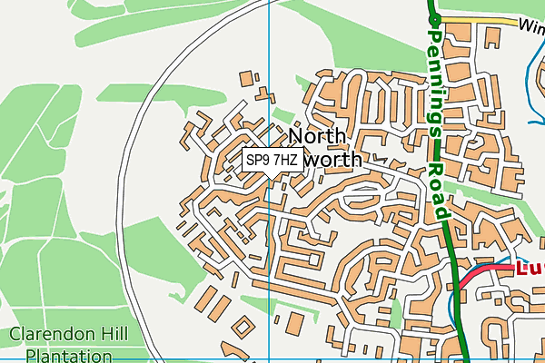 SP9 7HZ map - OS VectorMap District (Ordnance Survey)