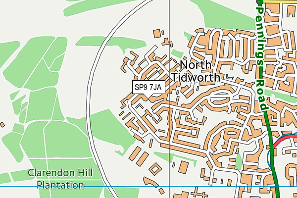 SP9 7JA map - OS VectorMap District (Ordnance Survey)