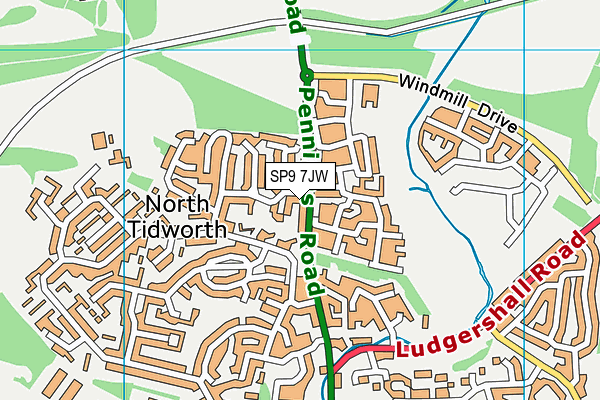 SP9 7JW map - OS VectorMap District (Ordnance Survey)