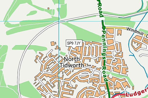 SP9 7JY map - OS VectorMap District (Ordnance Survey)