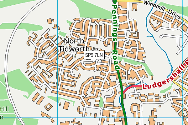 SP9 7LN map - OS VectorMap District (Ordnance Survey)