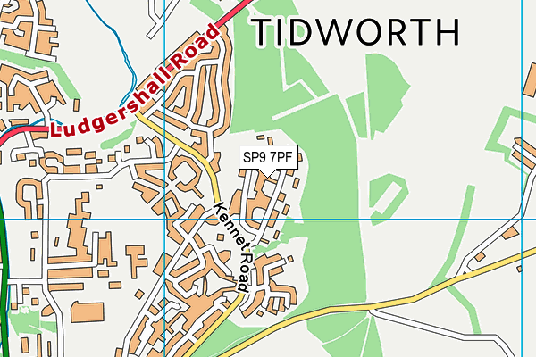 SP9 7PF map - OS VectorMap District (Ordnance Survey)