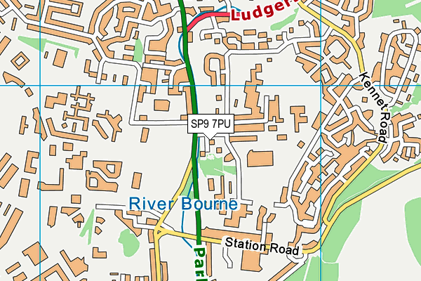 SP9 7PU map - OS VectorMap District (Ordnance Survey)