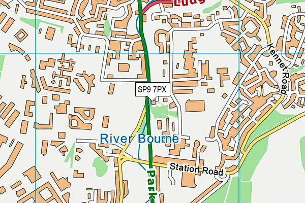 SP9 7PX map - OS VectorMap District (Ordnance Survey)