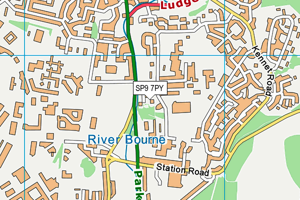 SP9 7PY map - OS VectorMap District (Ordnance Survey)
